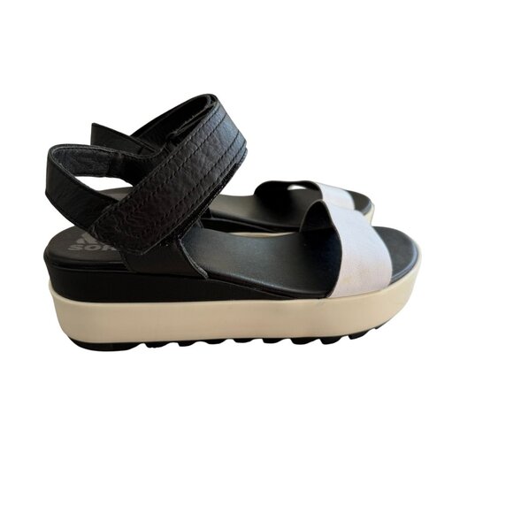 SOREL Cameron Slingback Platform Sandals white and black 8.5 - Picture 7 of 8